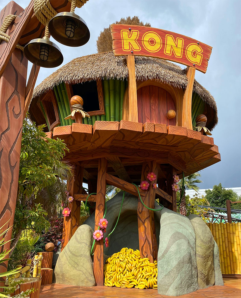 A cabana de Donkey Kong em seu parque na Universal Studios Japan